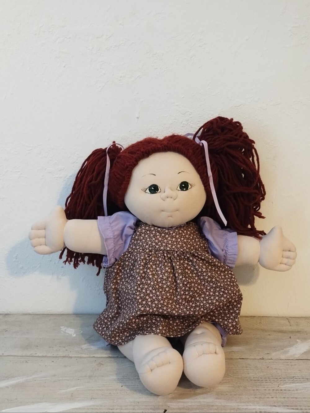 Skluvy 82 rare Vintage Style Doll with Red Yarn Pigtails toy 18 inches high